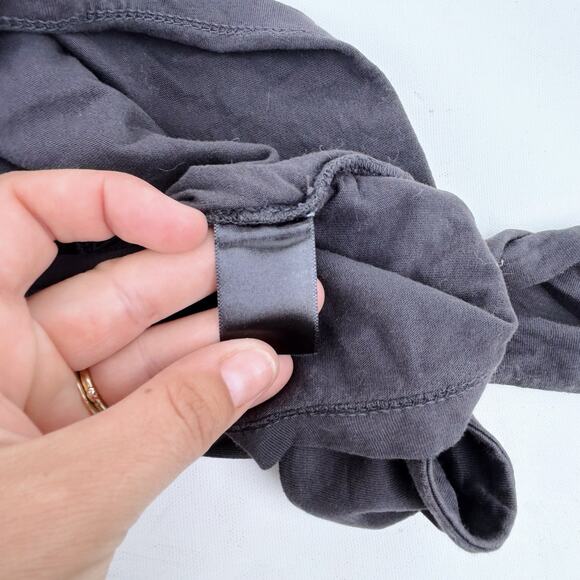 Le Superbe Tied Up Tee T-Shirt Cropped Knot Washed Black Cotton Medium - Picture 7 of 7